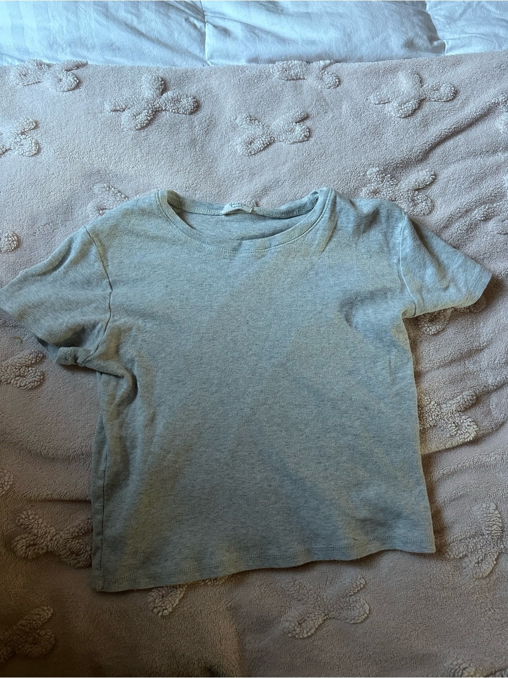 Brandy Melville Light Gray Short-Sleeve Crew Tee